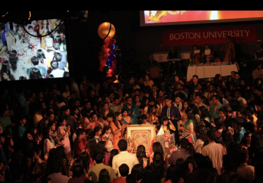 Ariel shot of BU Puja event.