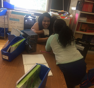 Aarushi Sharma receiving hugs from elementary school kids. Aarushi Sharma recieving hugs from Chitttick school kids.