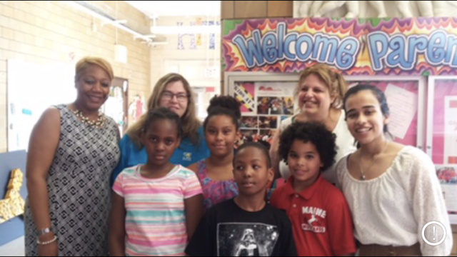 Here I am with a few students of the Chittick school, the principal, Michelle Burnett-Herndon, my friend, and her aunt, Stacie Whittington. Aarushi Sharma with principal and kids from elementary school.